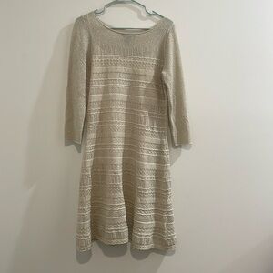 Lauren Ralph Lauren Ivory Sparkle Dress Knit